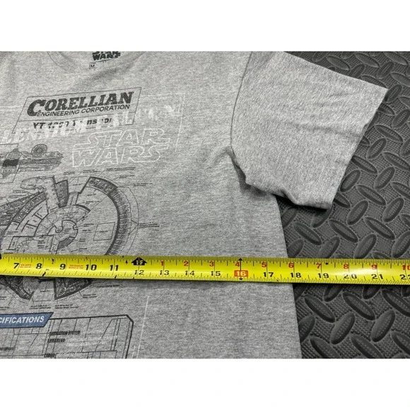 Star Wars Shirt Adult Medium Gray Millennium Falcon Film Casual Men's - Picture 11 of 12